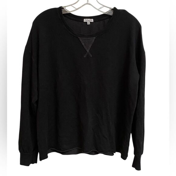 Splendid Dream Slub Pullover Sweater Sweatshirt Women's Size S Black Soft Lounge - Picture 4 of 16